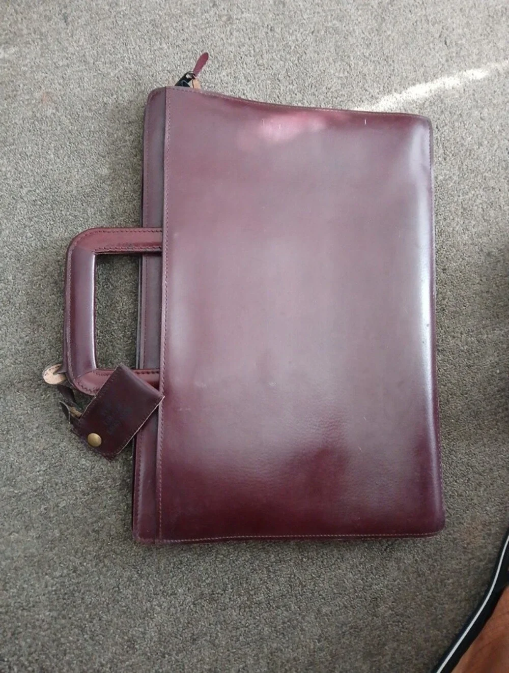 Vintage Top Grain Leather Burgundy Briefcase